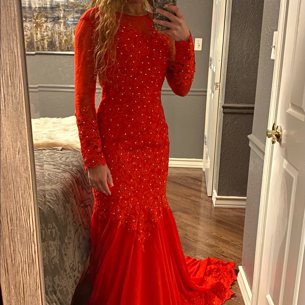 Red formal dress
